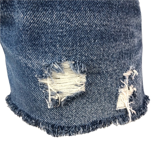 Levi’s 505 DIY Distressed Cutoff Hand Painted Rainbow Cloud Denim Jean Shorts - Picture 6 of 13